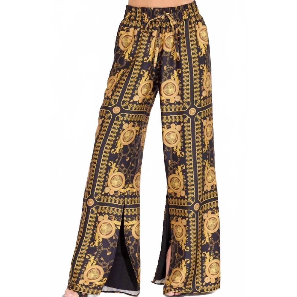 NEW ALDEN ADAIR penny pant in black & gold